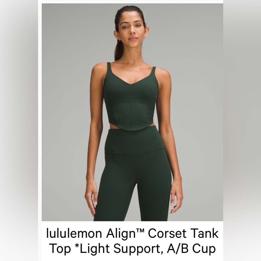 Lululemon Align™ Corset Tank Top — Deep Forest Green, Size 2